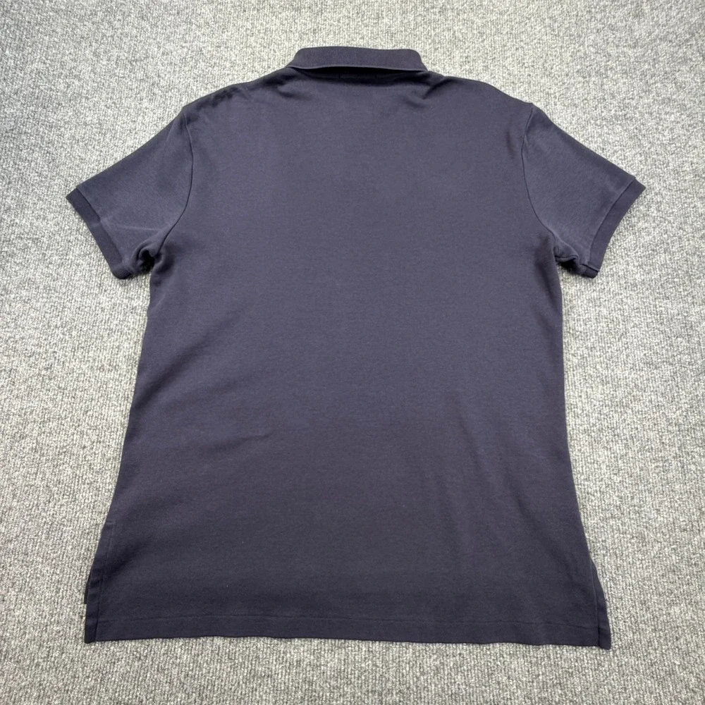 Polo Ralph Lauren Polo Shirt Mens M Navy Blue Custom‎ Fit Red Pony Logo Preppy